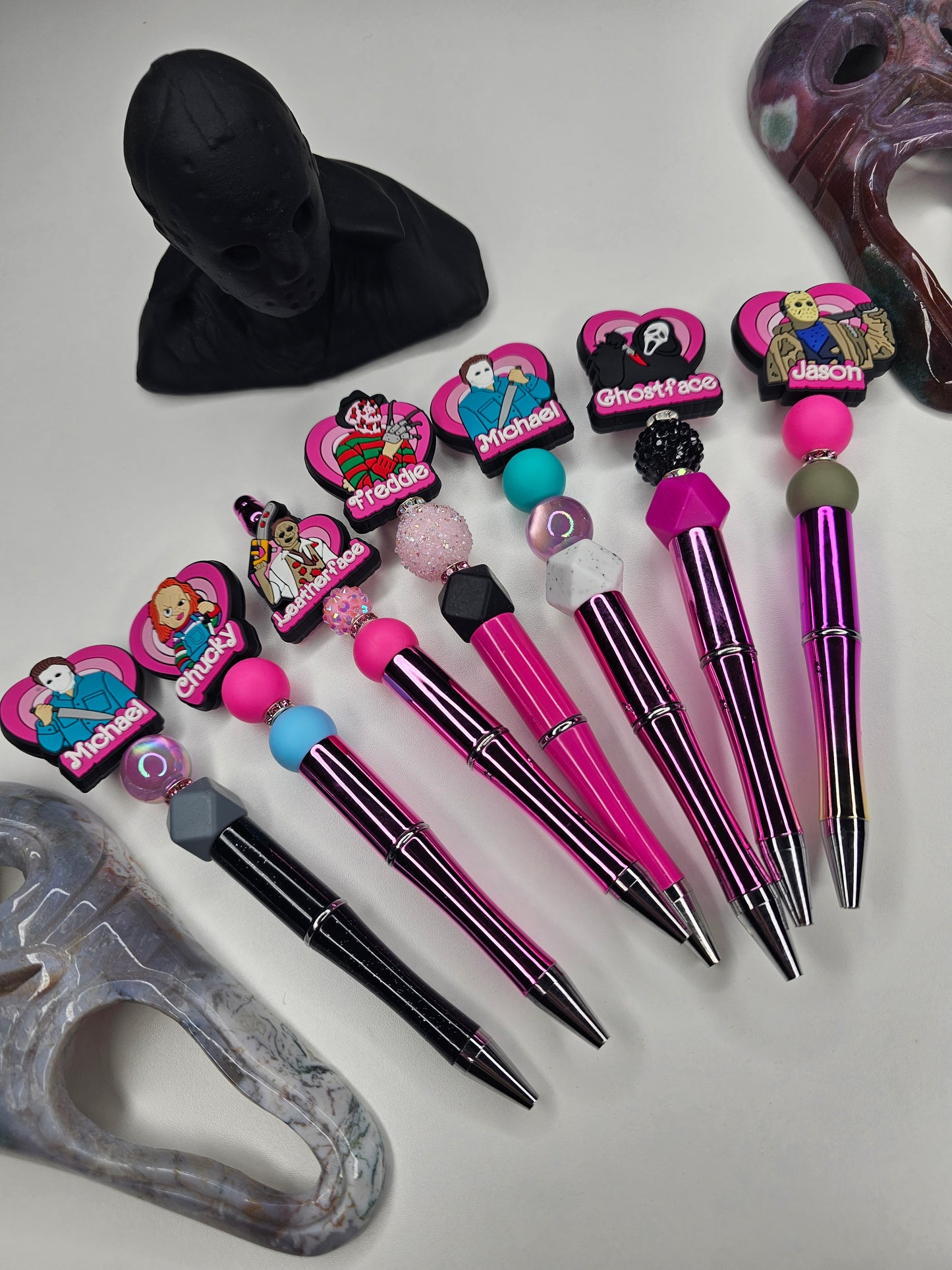 Pink Horror Beaded Pen