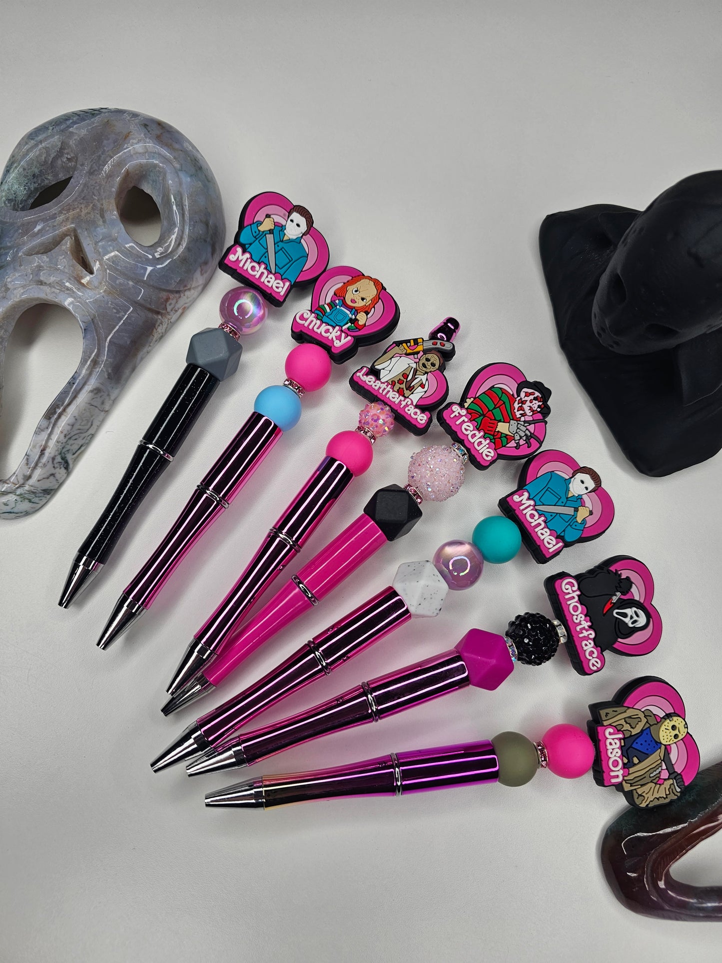 Pink Horror Beaded Pen