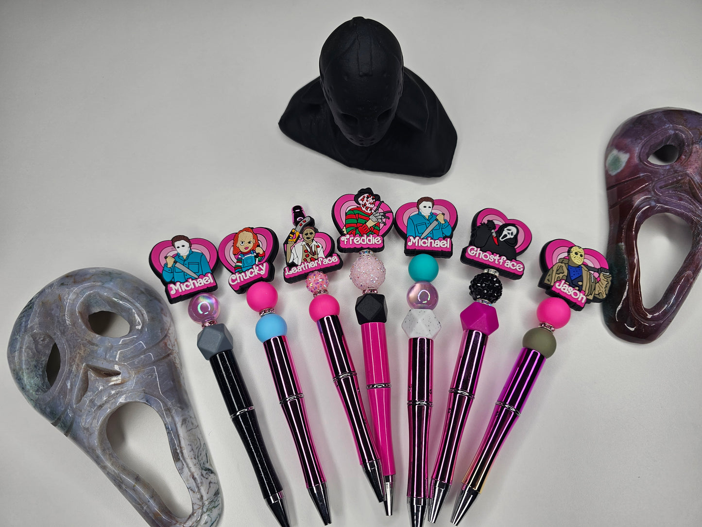 Pink Horror Beaded Pen