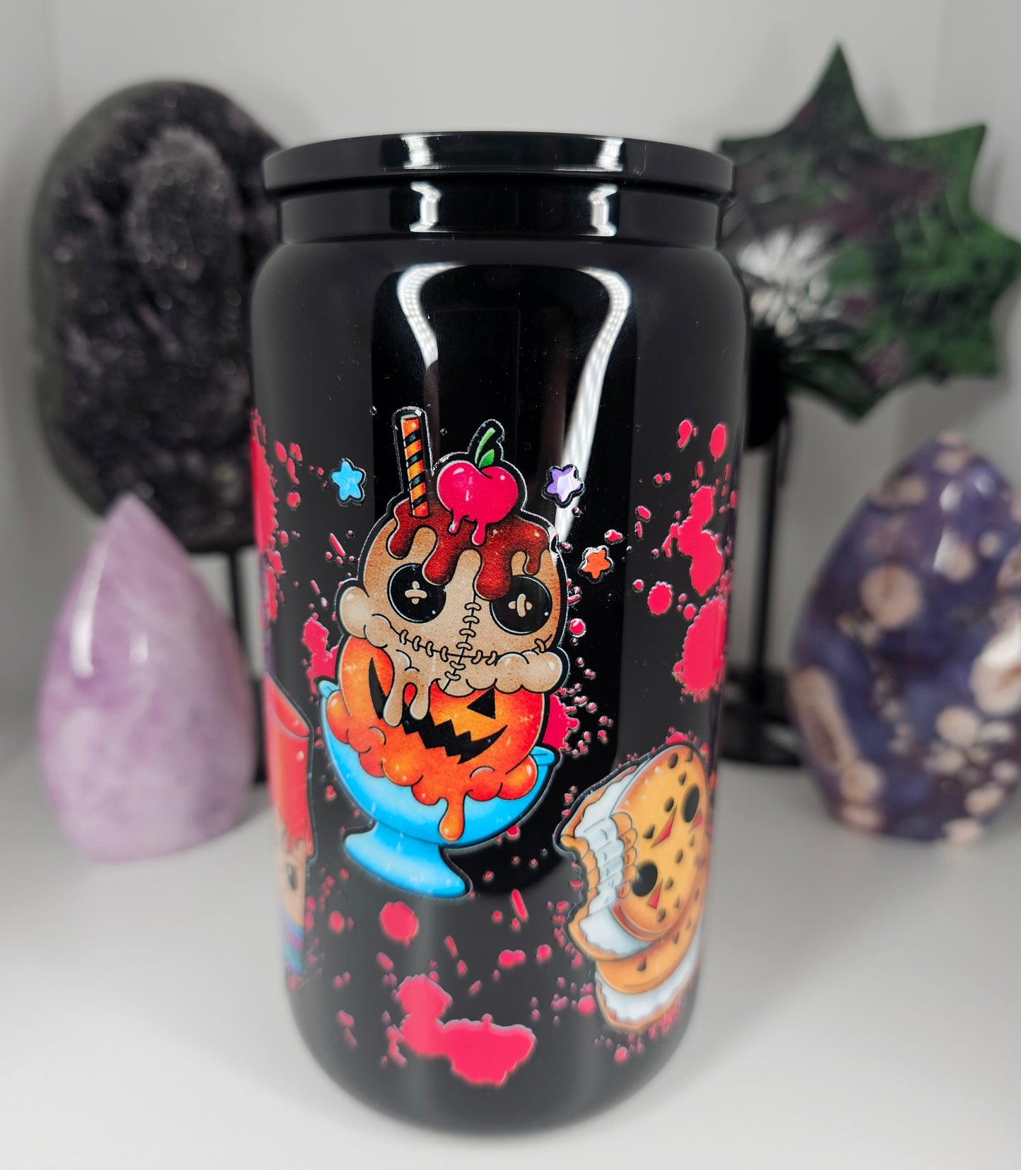 16oz Spooky Ice Cream Glass Cup