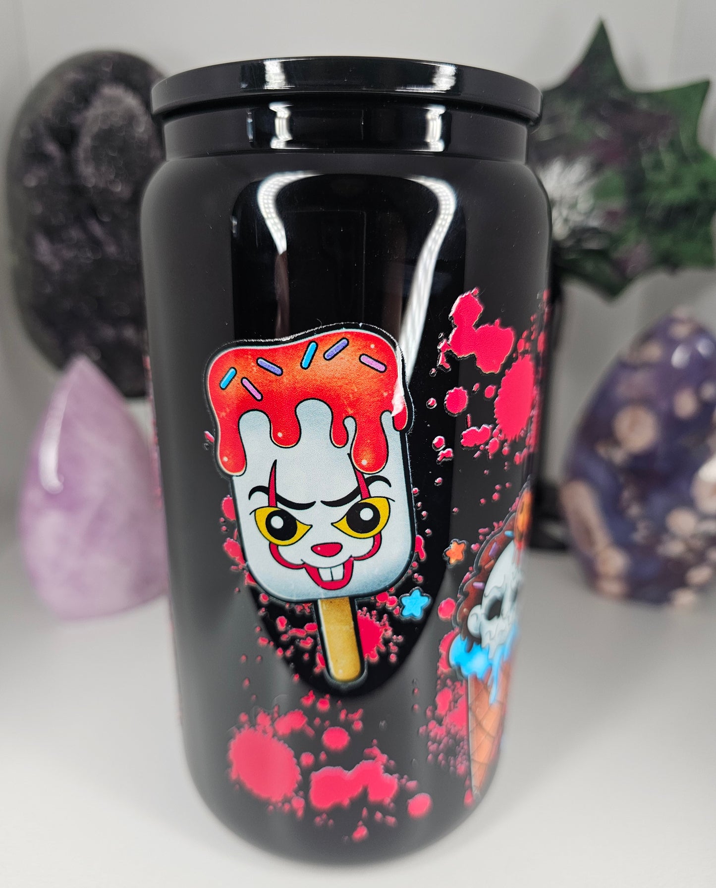 16oz Spooky Ice Cream Glass Cup