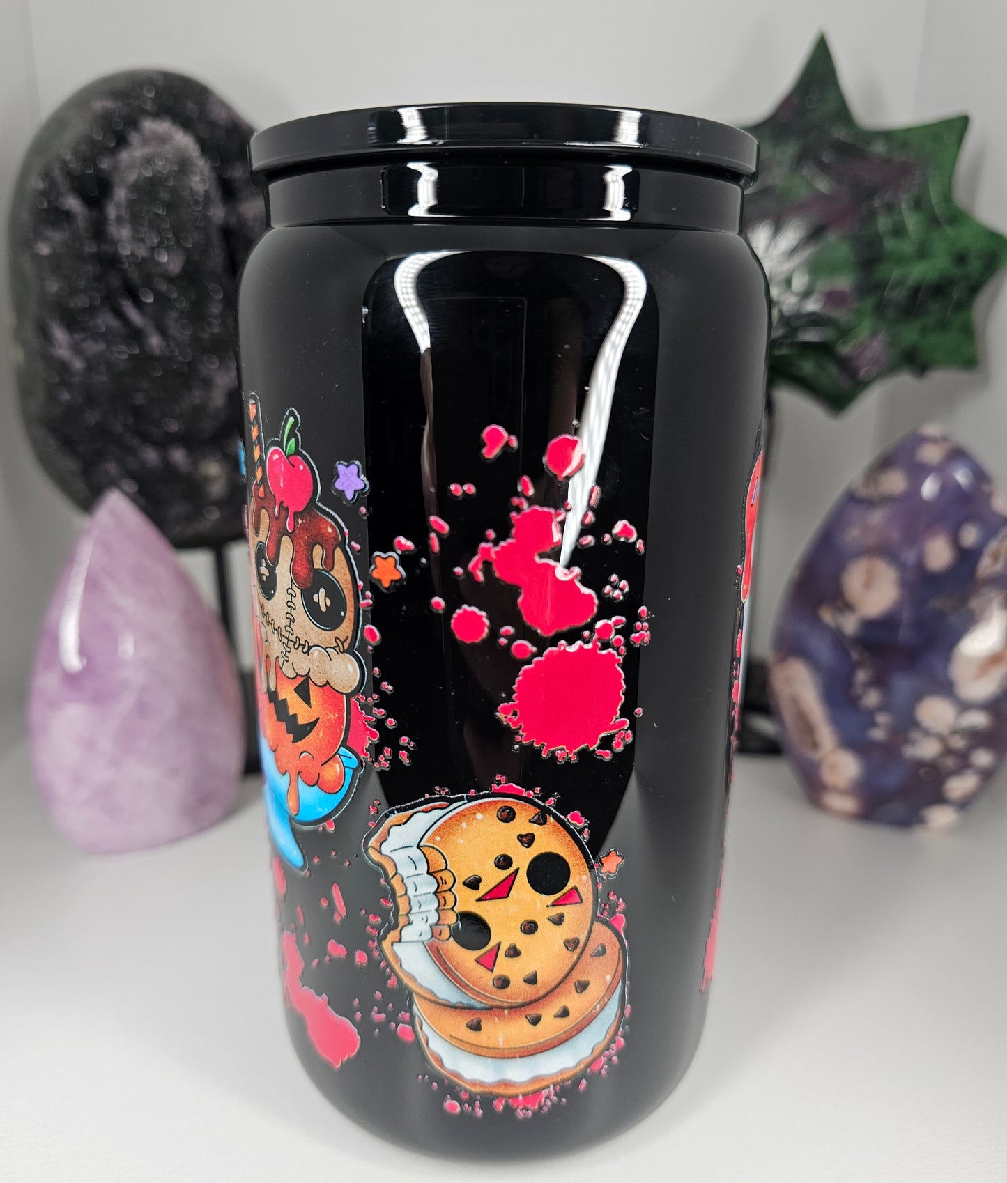 16oz Spooky Ice Cream Glass Cup
