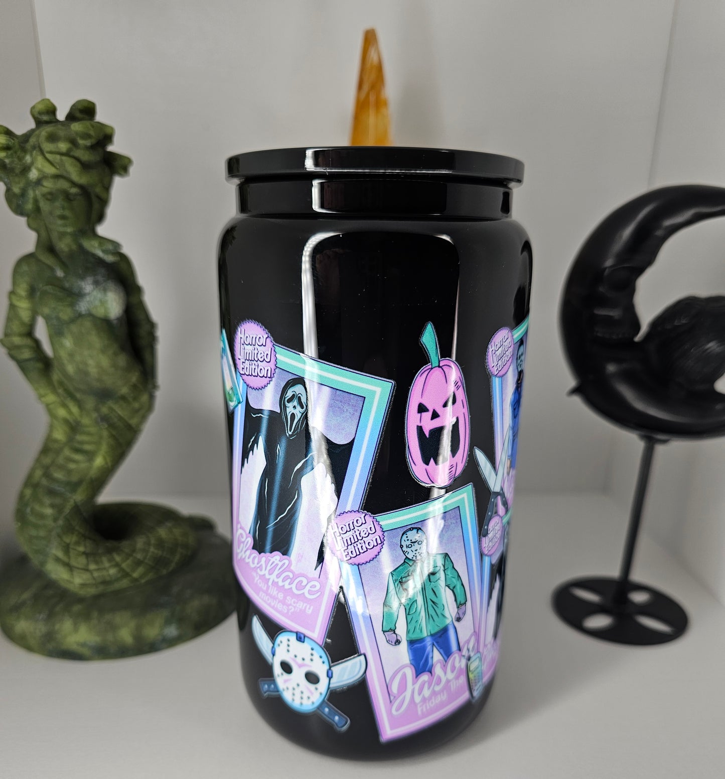 16oz Pastel Horror Glass Cup