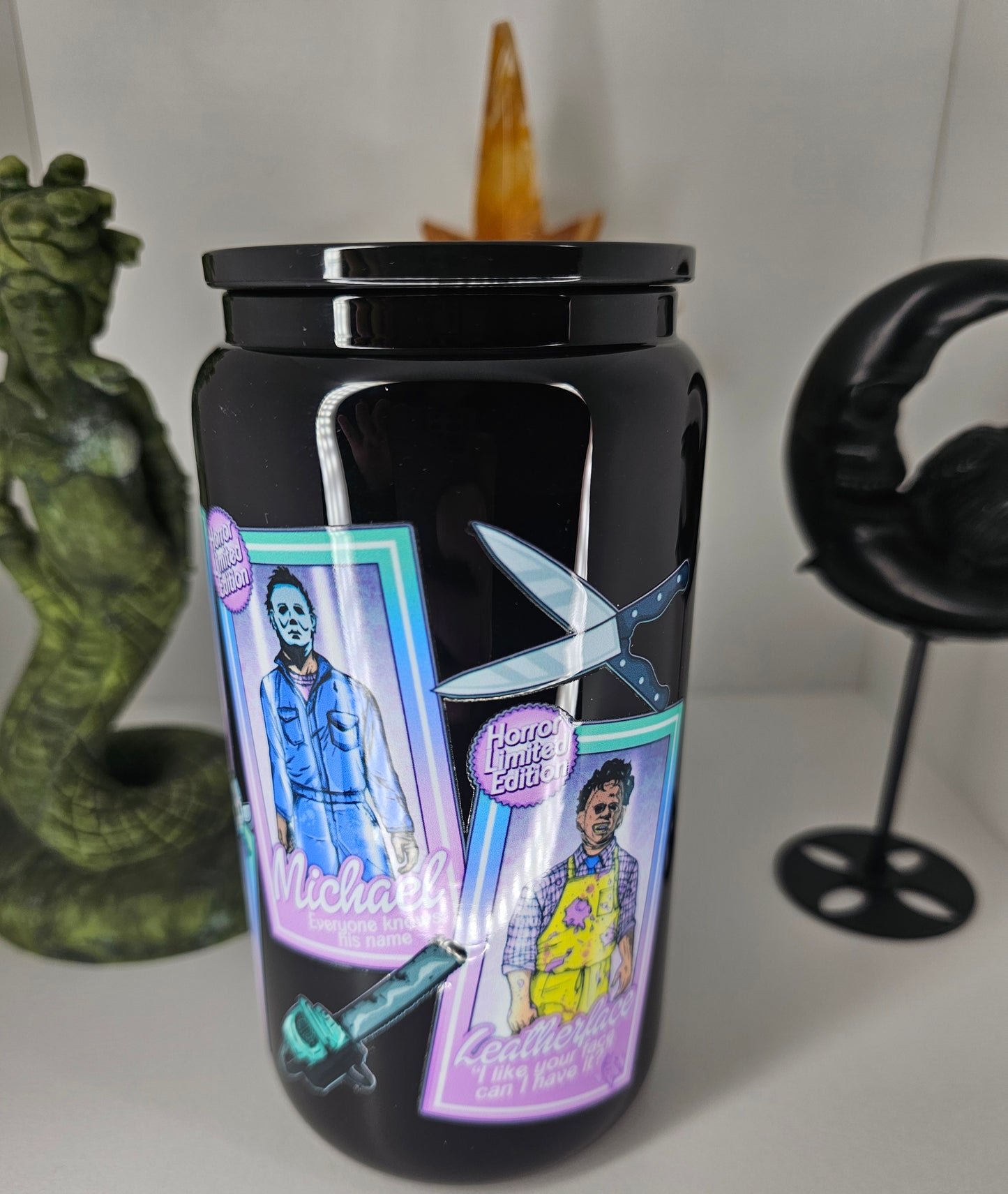 16oz Pastel Horror Glass Cup