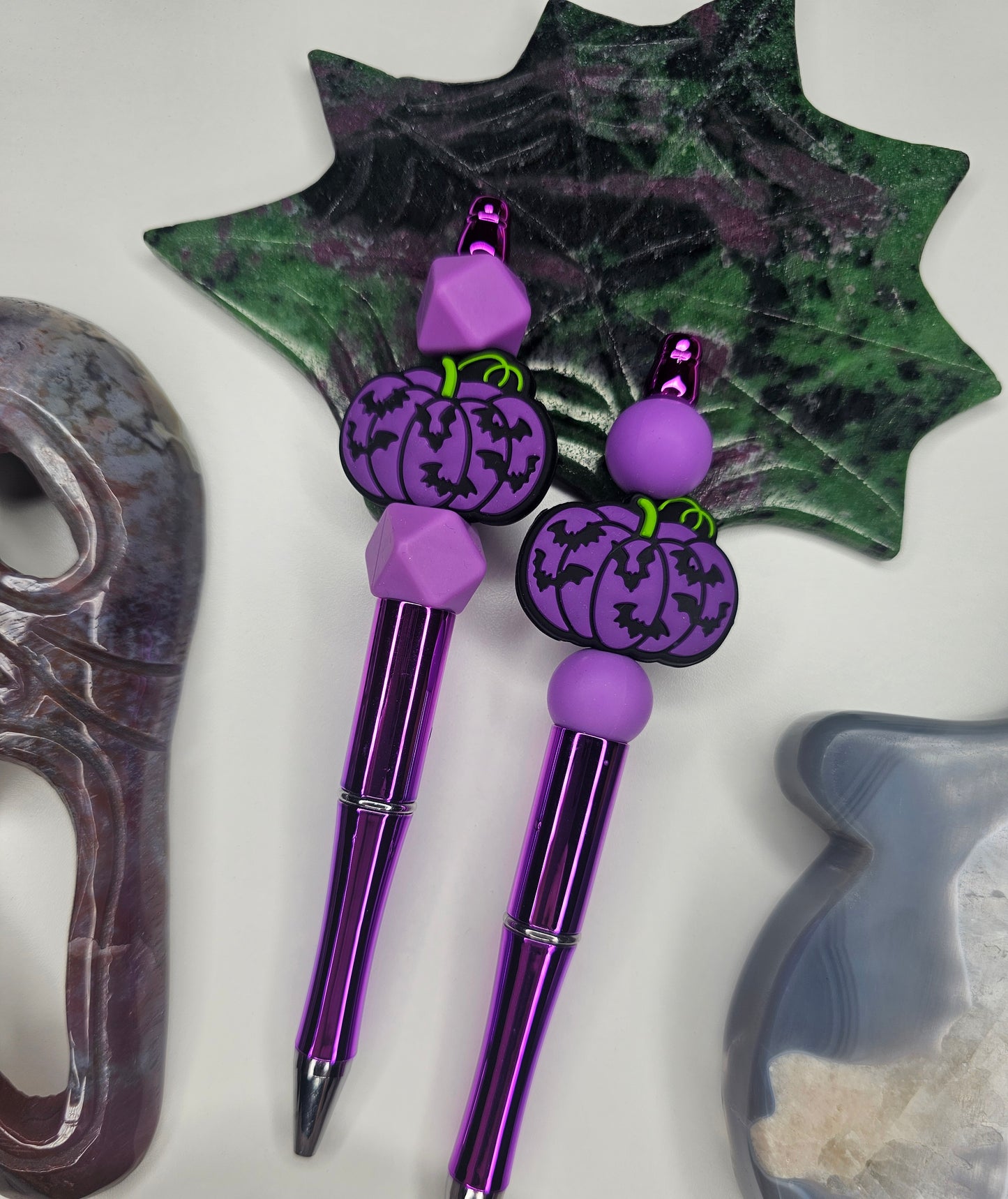Midnight Pumpkin Beaded Pen