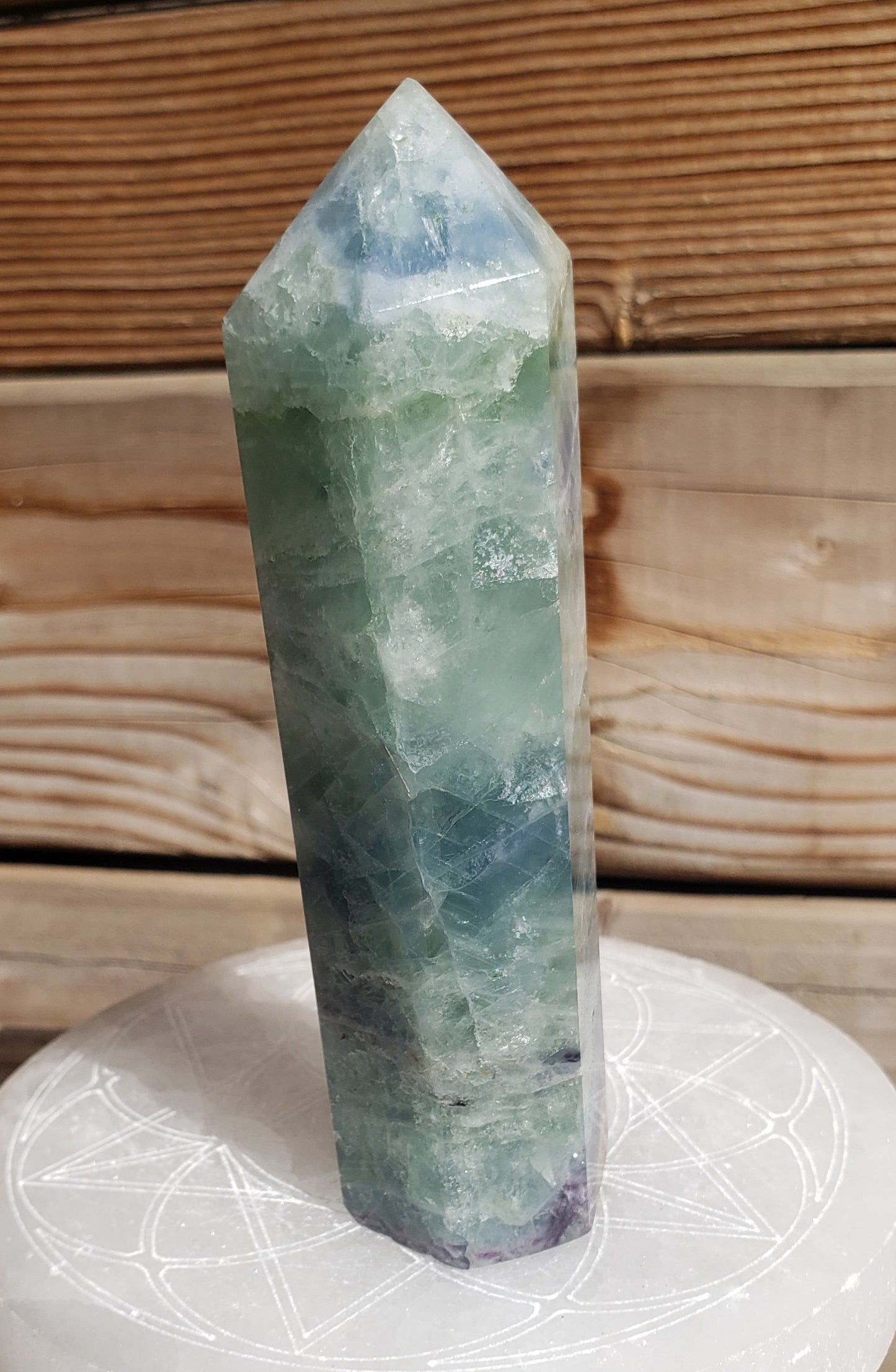 Large Green-Blue Fluorite Tower