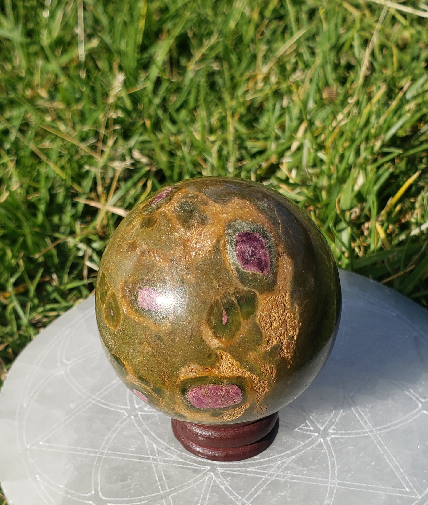 Ruby in Fuchsite Sphere