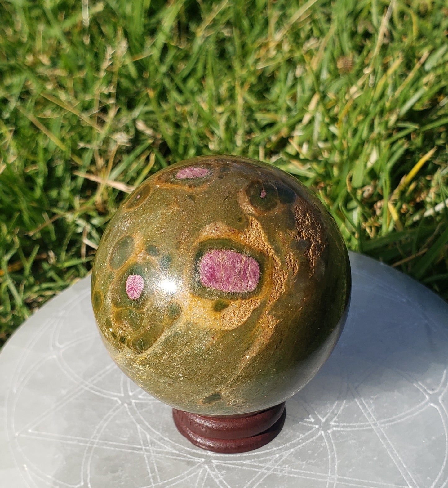 Ruby in Fuchsite Sphere