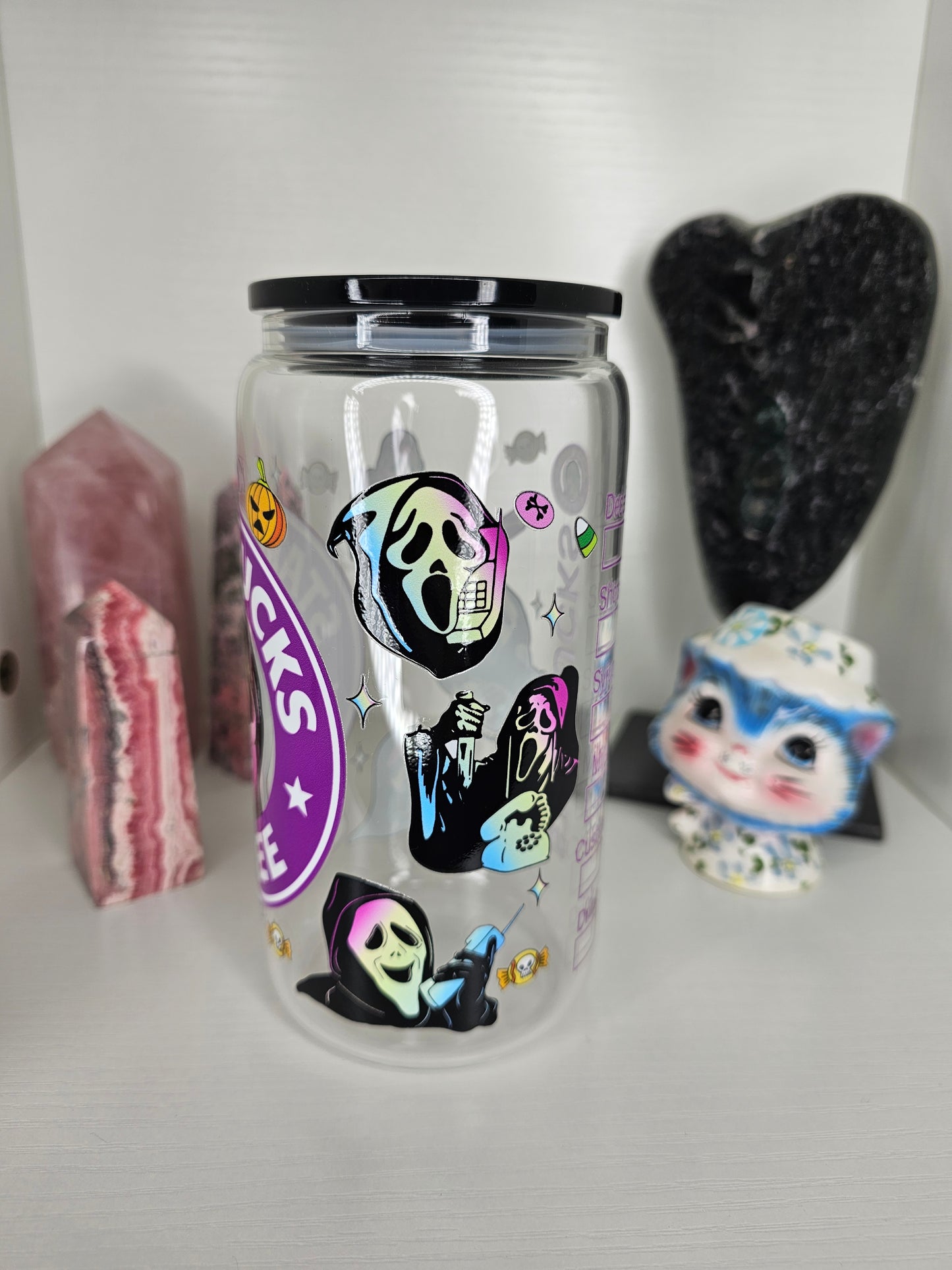 16oz Horror Coffee Glass Cup