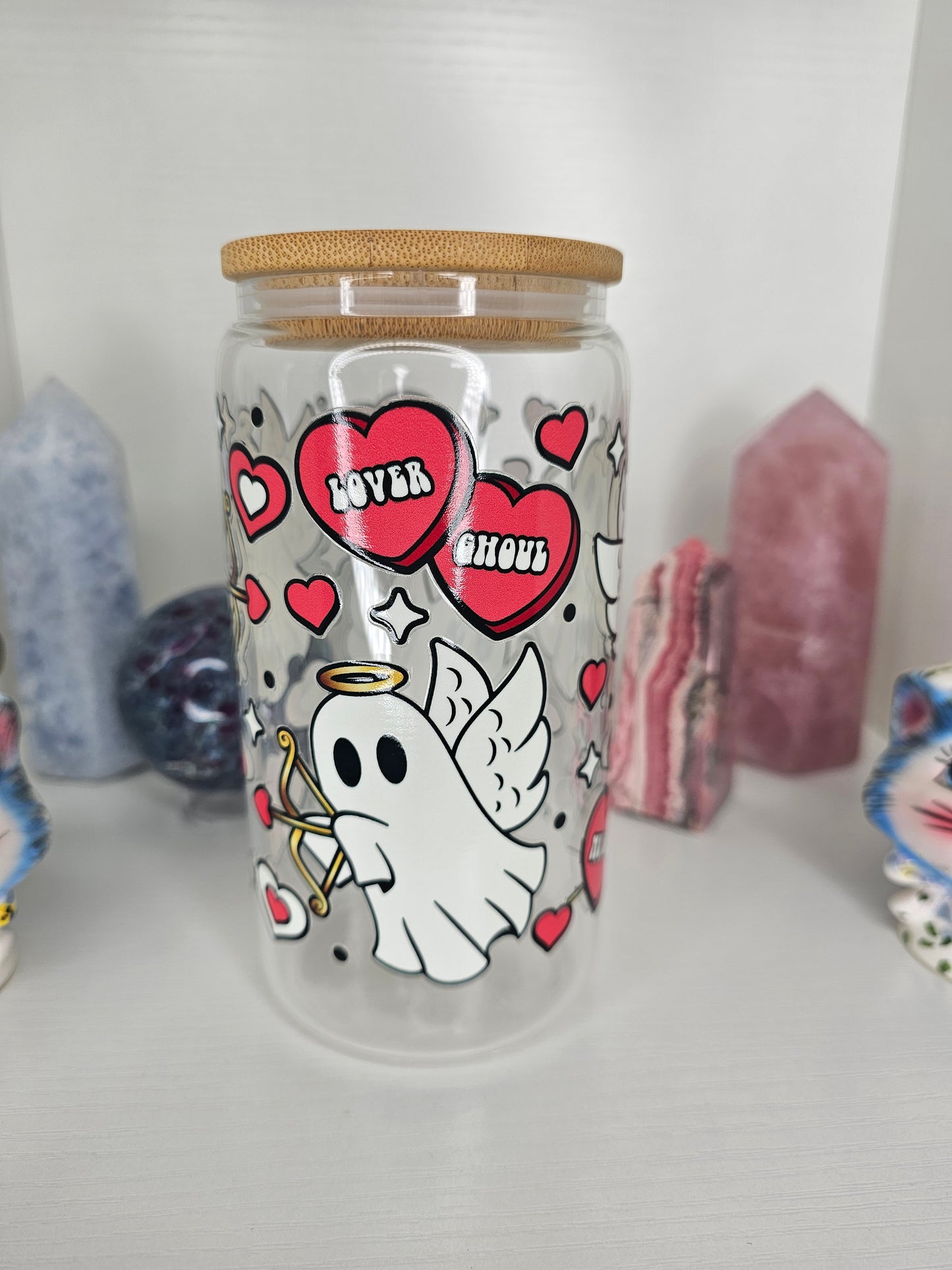 16oz Cupid Ghost Glass Cup