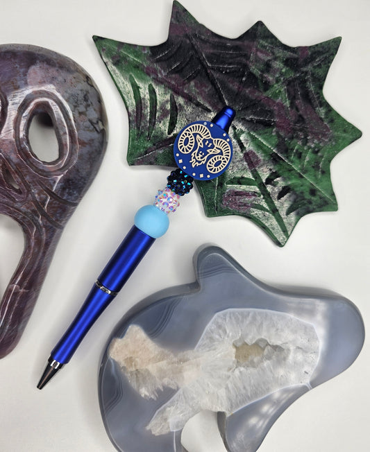 Aries Zodiac Beaded Pen