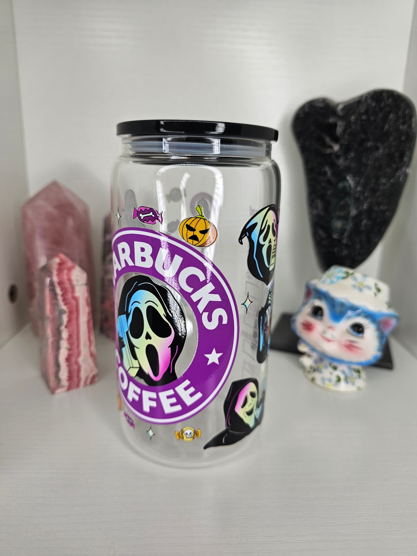 16oz Horror Coffee Glass Cup