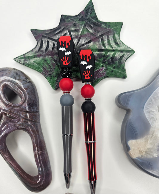 Dracula's Coffin Beaded Pen