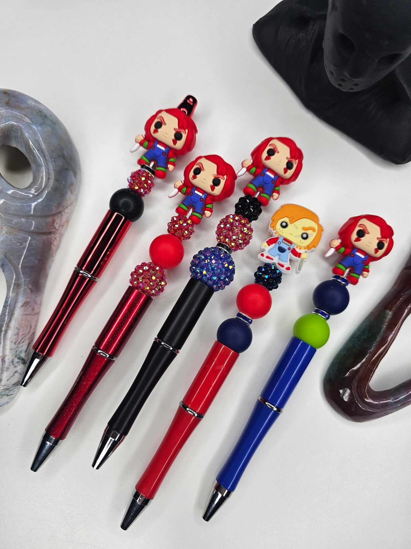 Spooky Doll Beaded Pen