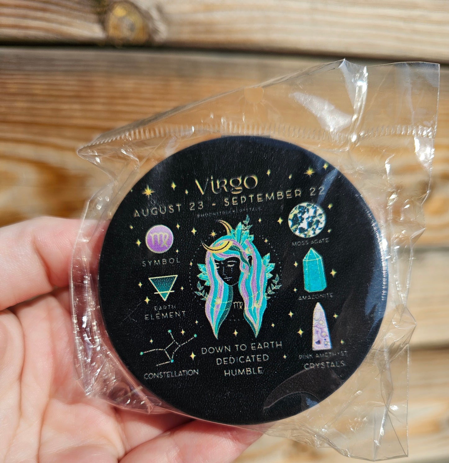 Zodiac Sign Compact Double Mirror