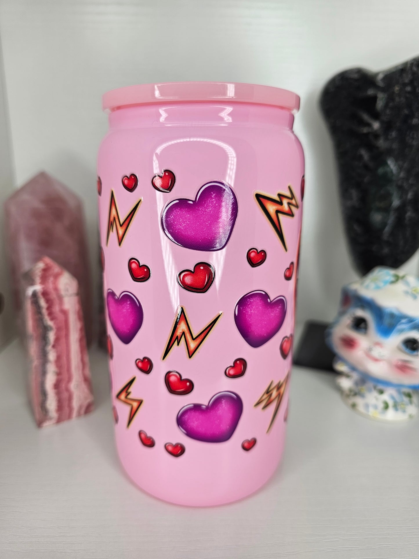 16oz Electrifying Love Glass Cup