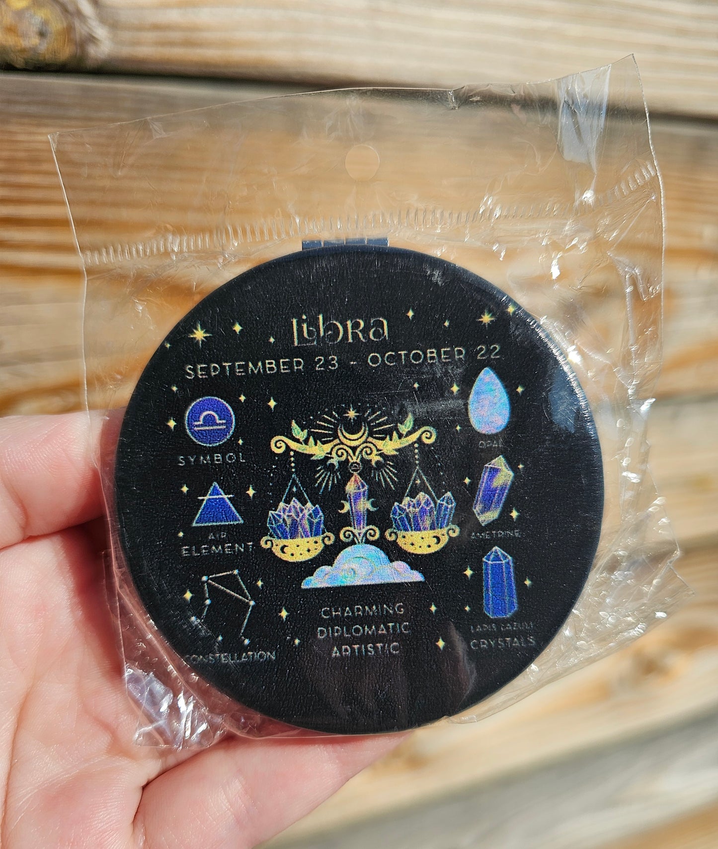 Zodiac Sign Compact Double Mirror