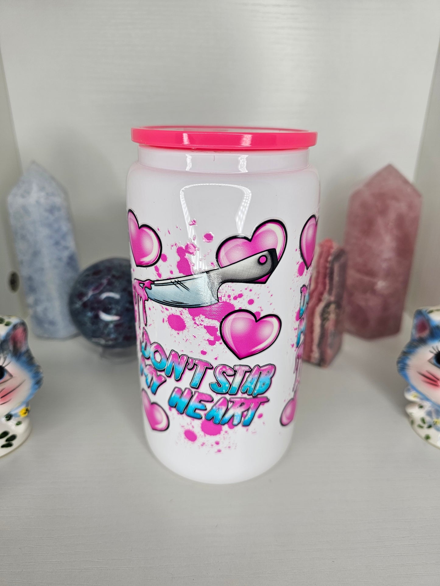 16oz Stab MY Heart Glass Cup