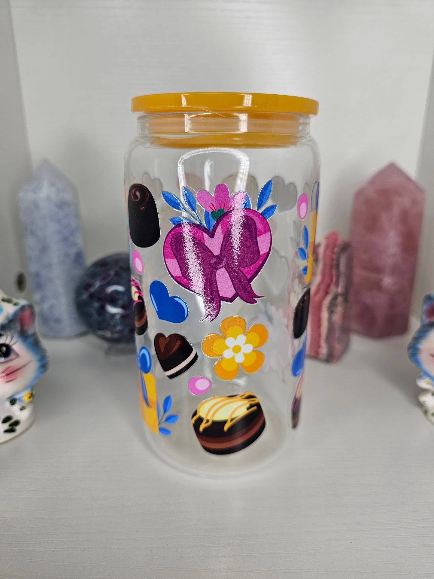 16oz Sweet Alien Glass Cup