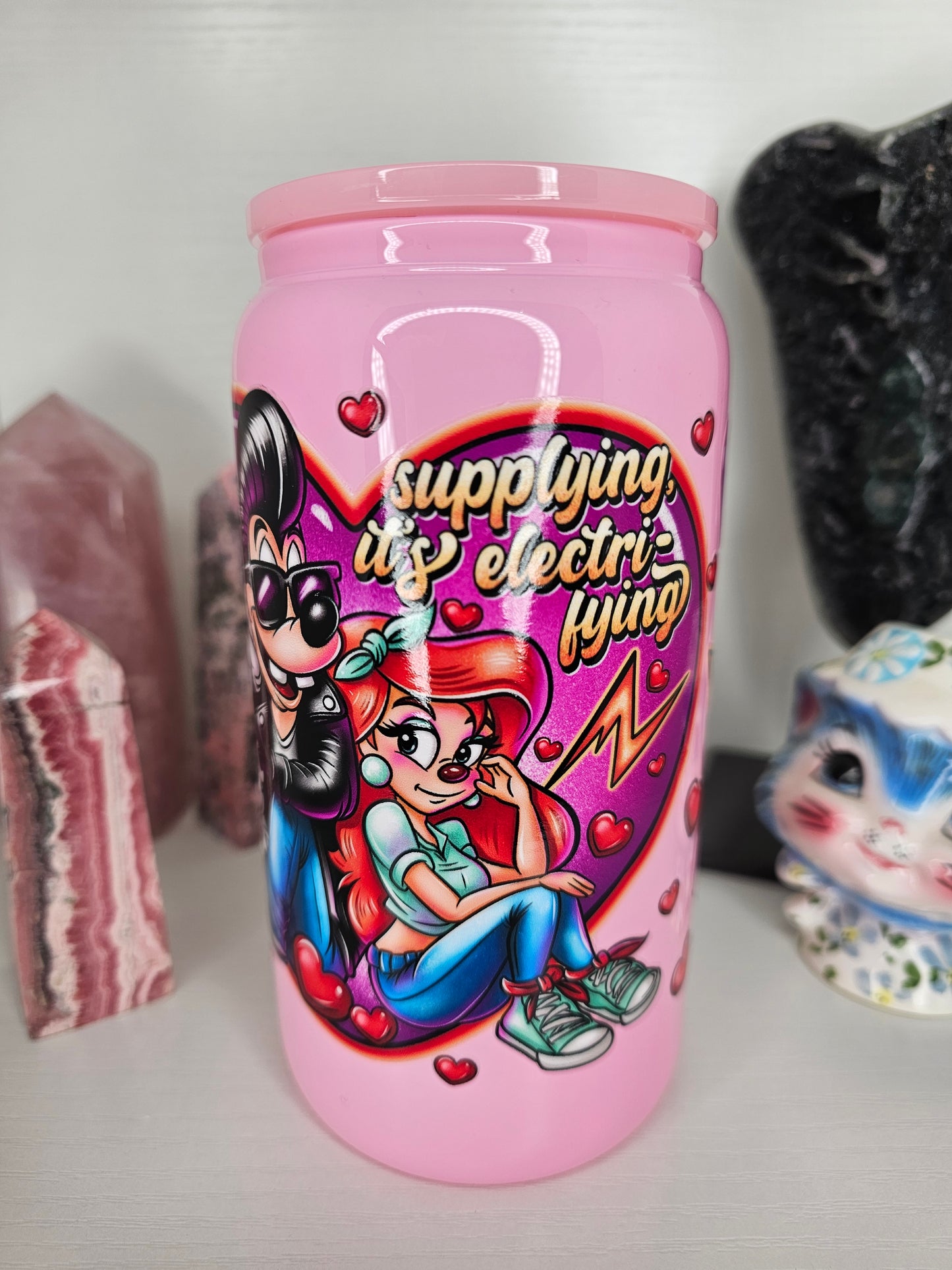 16oz Electrifying Love Glass Cup