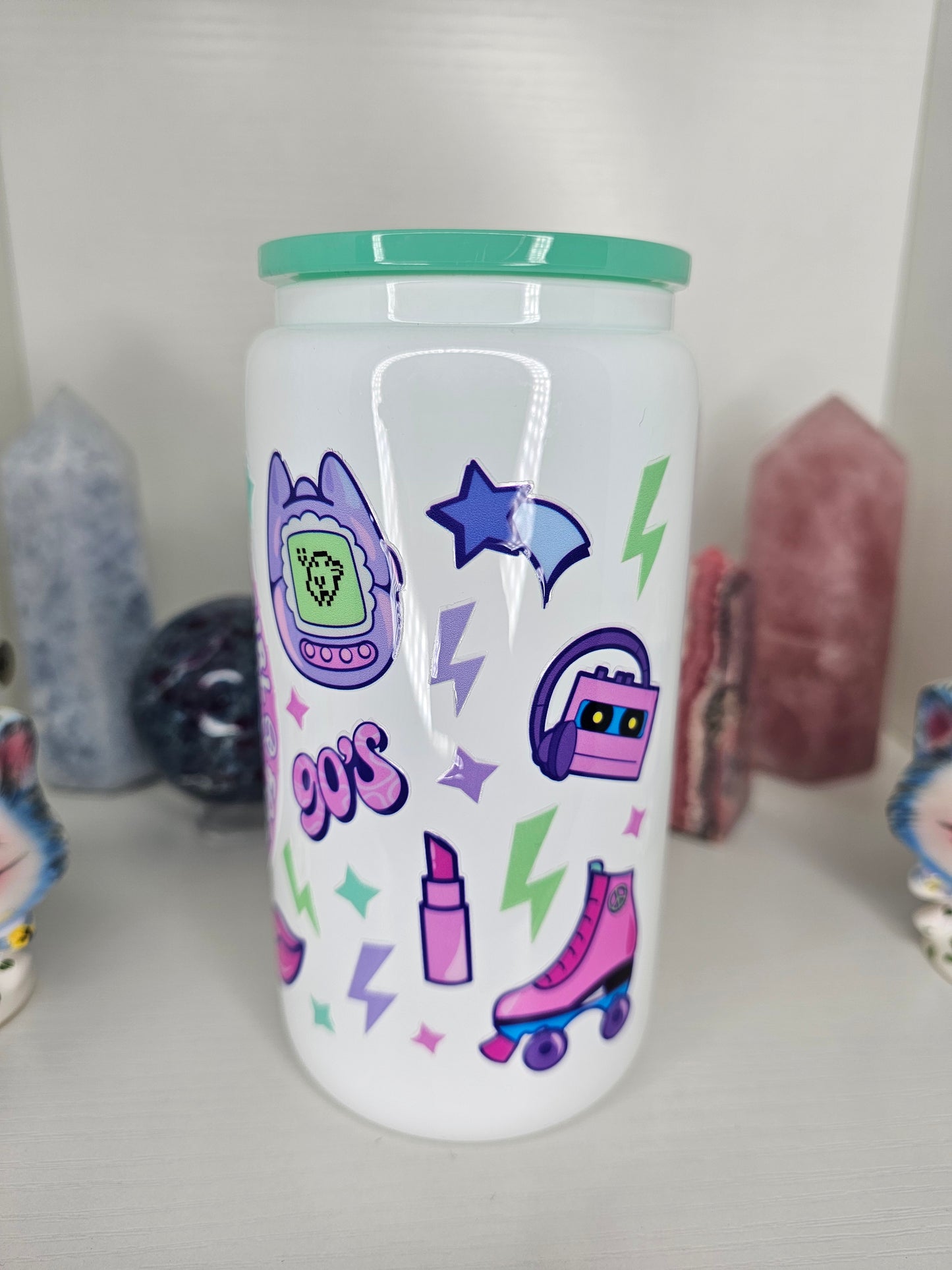 16oz 90's Girl Glass Cup