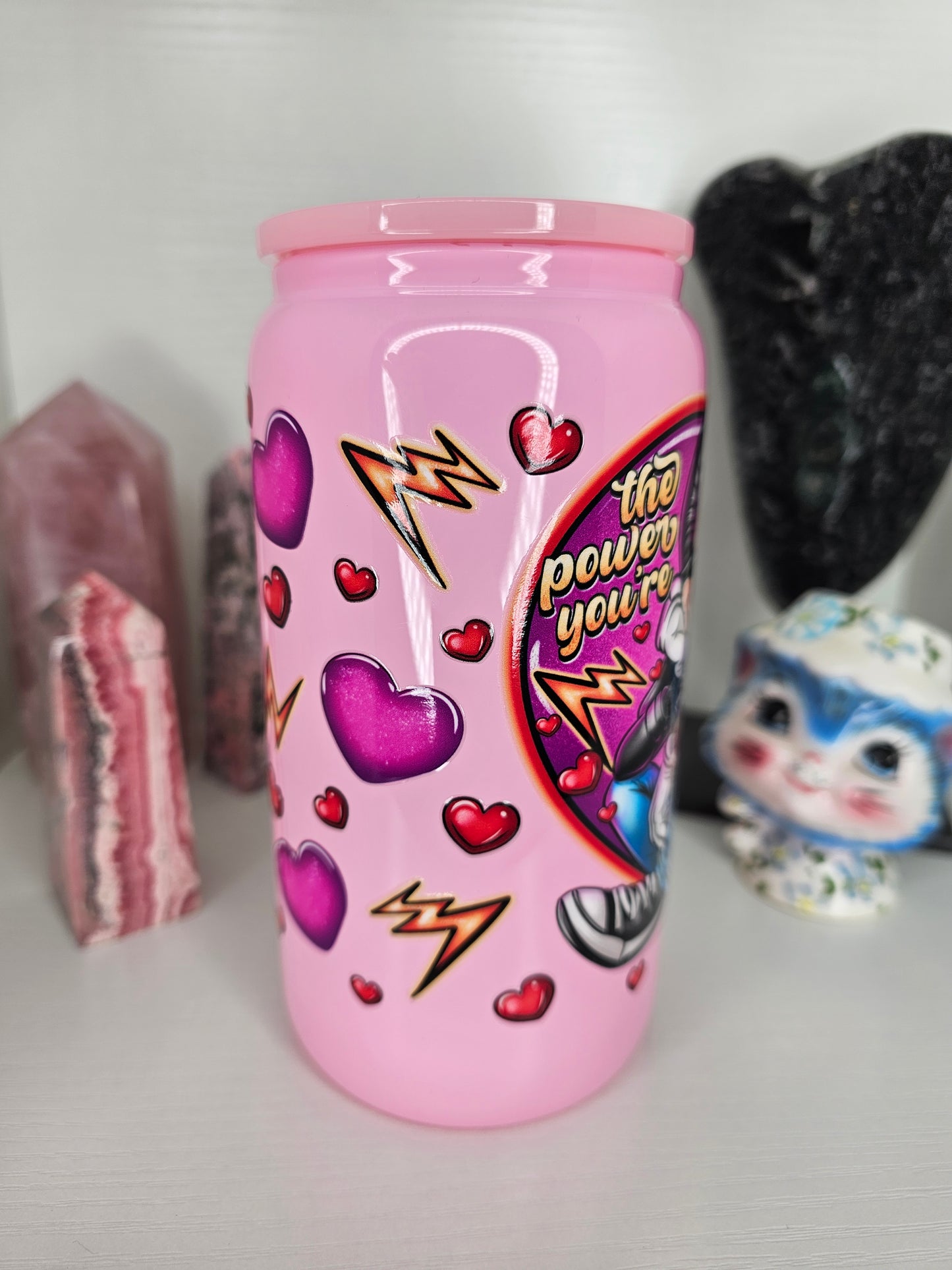 16oz Electrifying Love Glass Cup