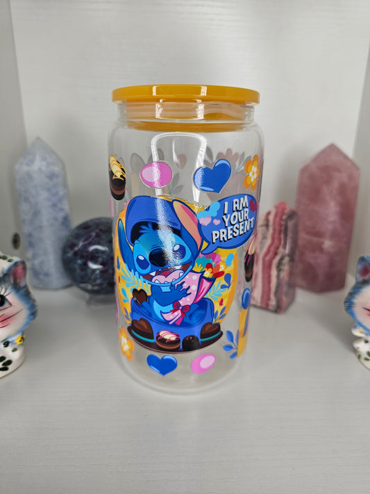 16oz Sweet Alien Glass Cup