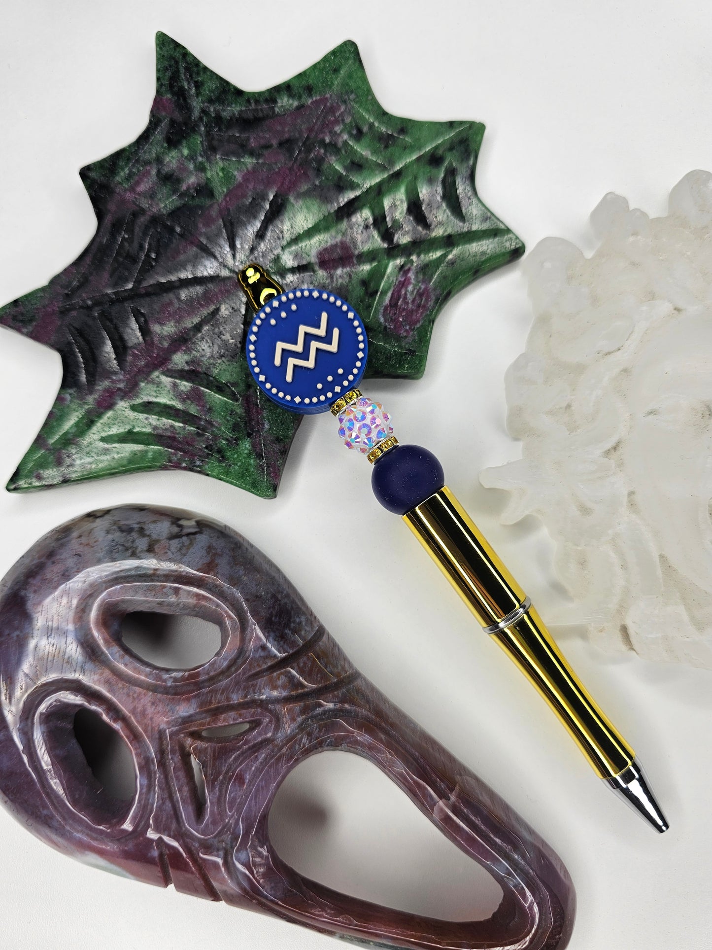Aquarius Zodiac Beaded Pen