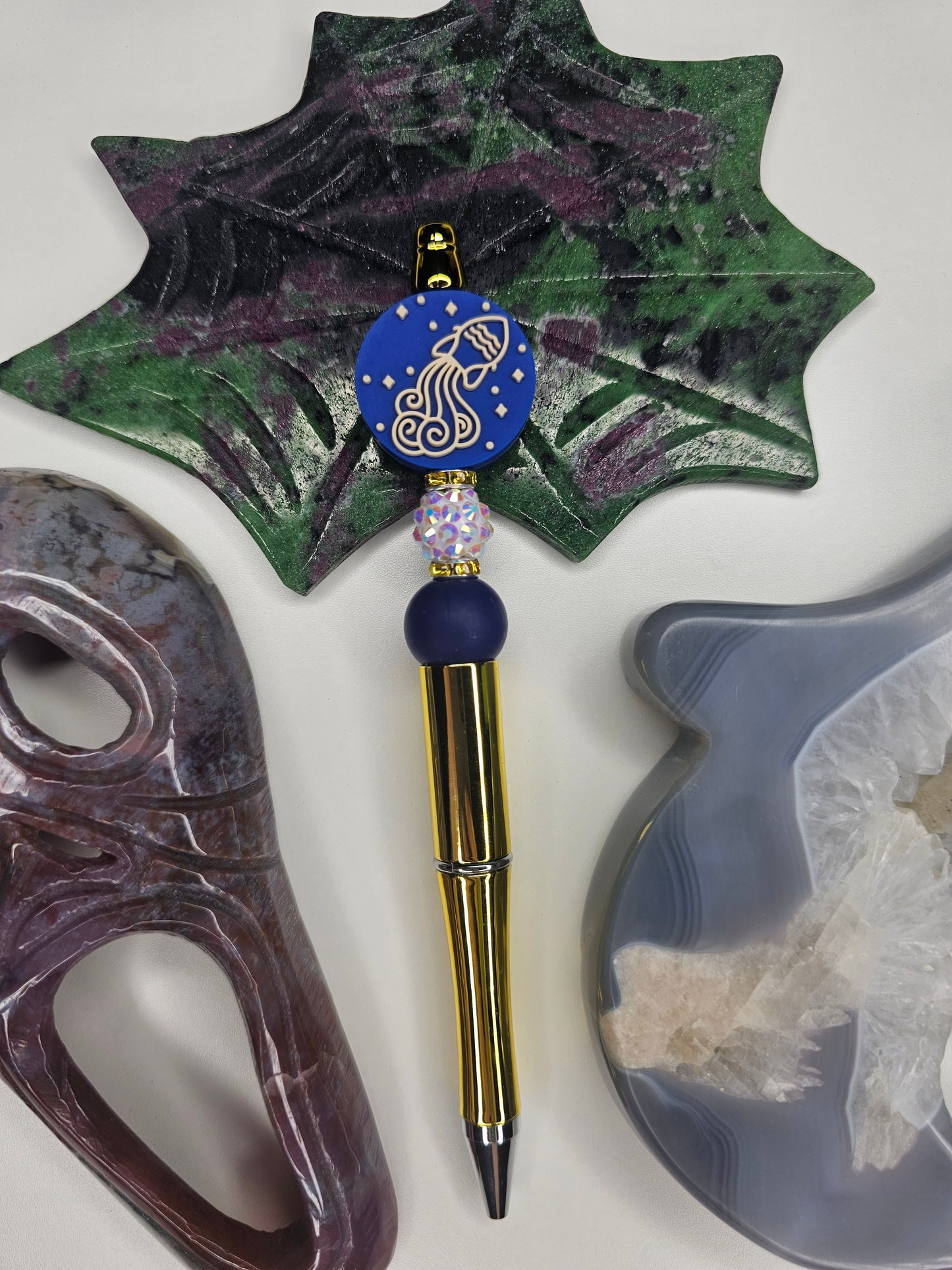 Aquarius Zodiac Beaded Pen
