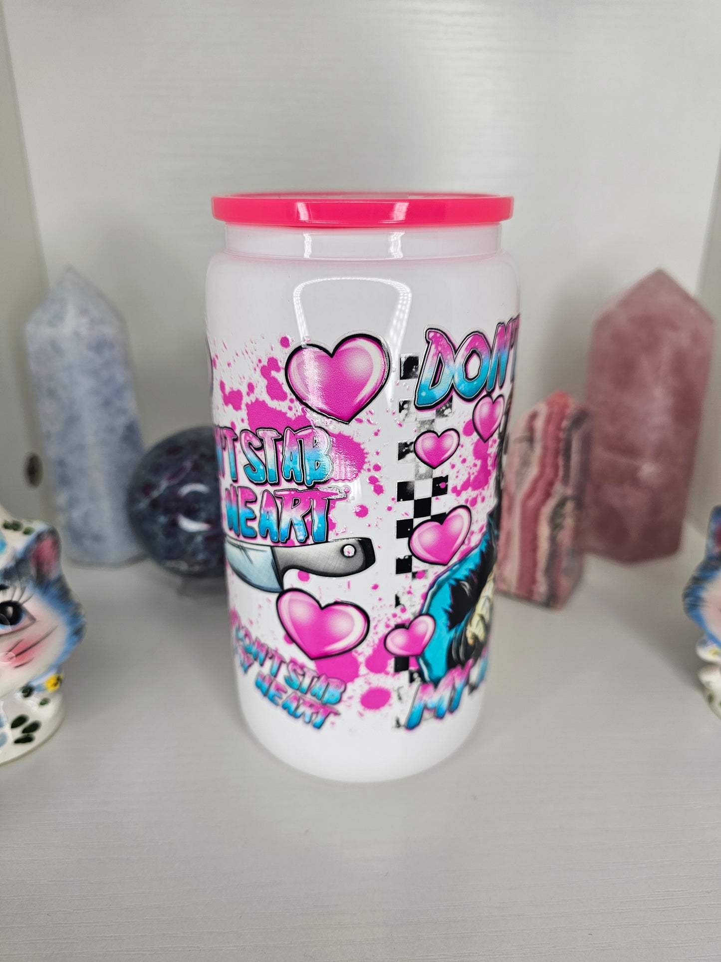 16oz Stab MY Heart Glass Cup