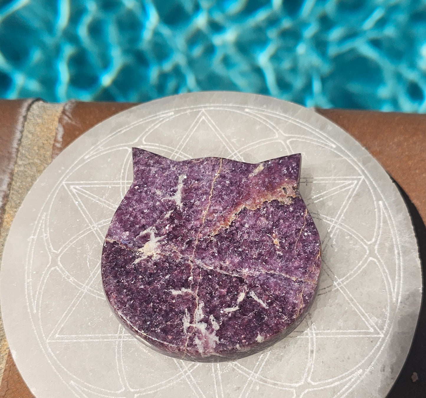 Lepidolite Cat Head #1