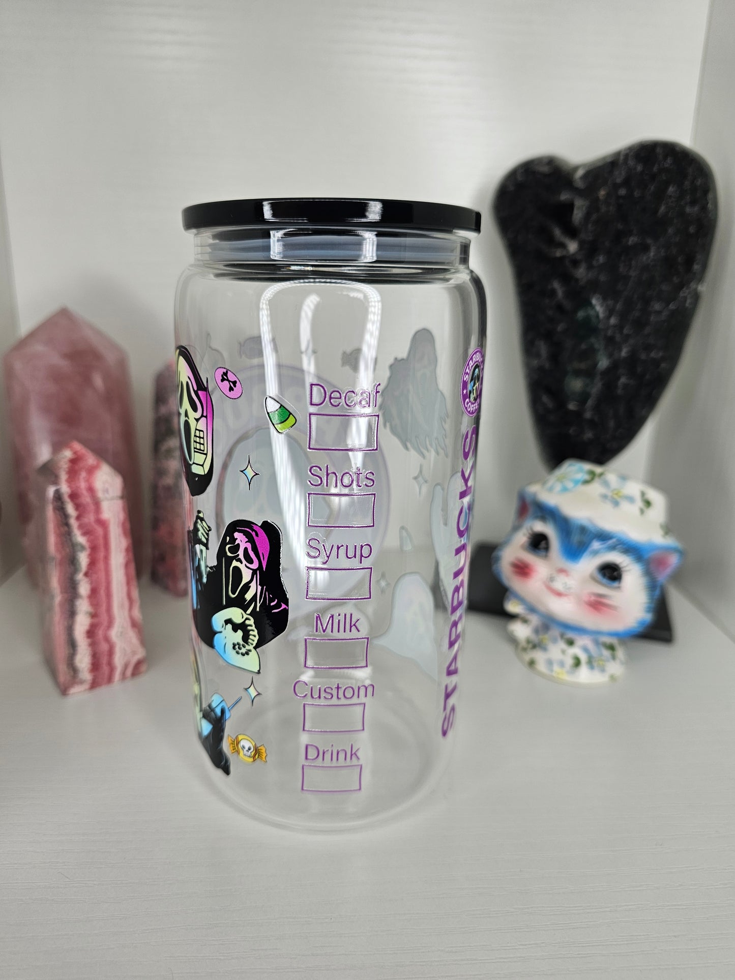 16oz Horror Coffee Glass Cup