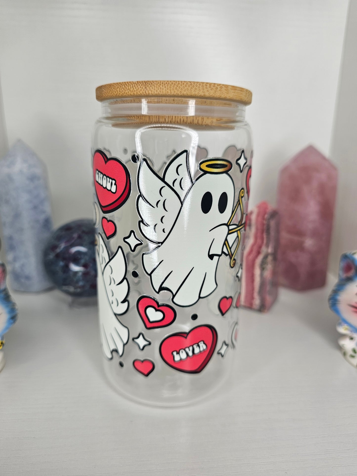 16oz Cupid Ghost Glass Cup