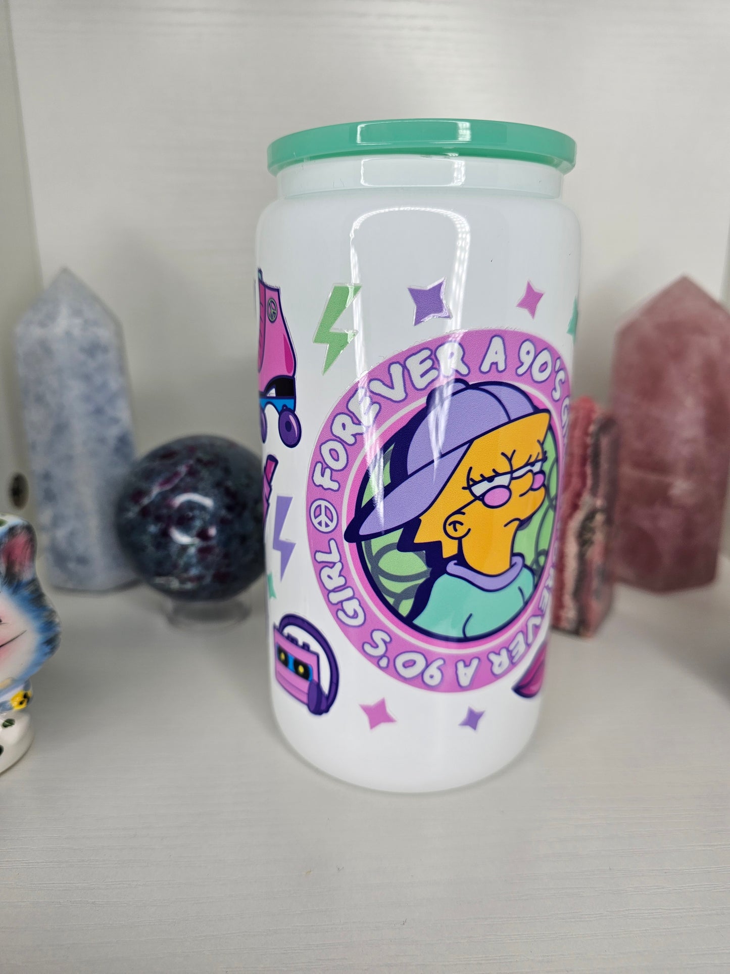 16oz 90's Girl Glass Cup