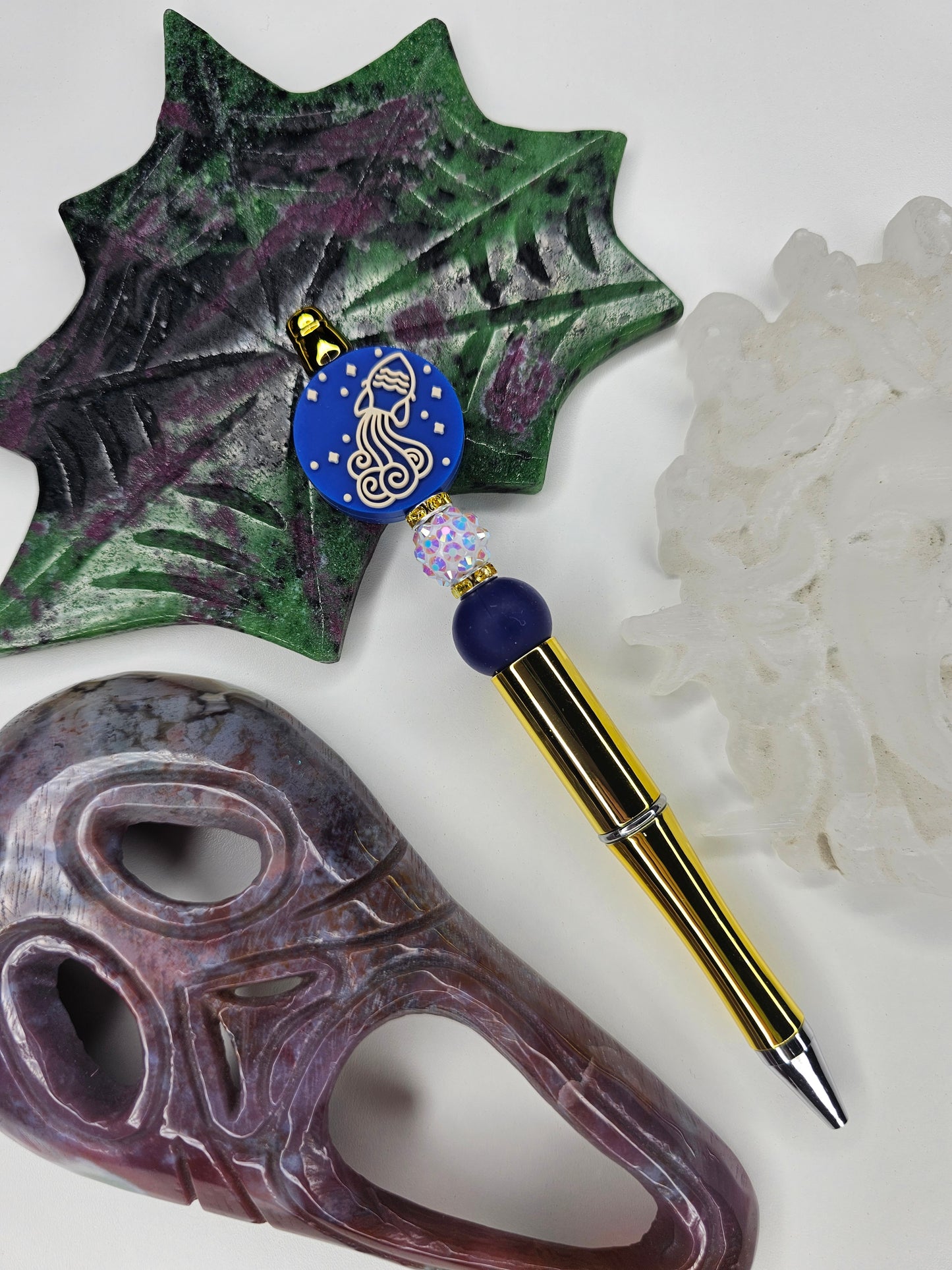 Aquarius Zodiac Beaded Pen