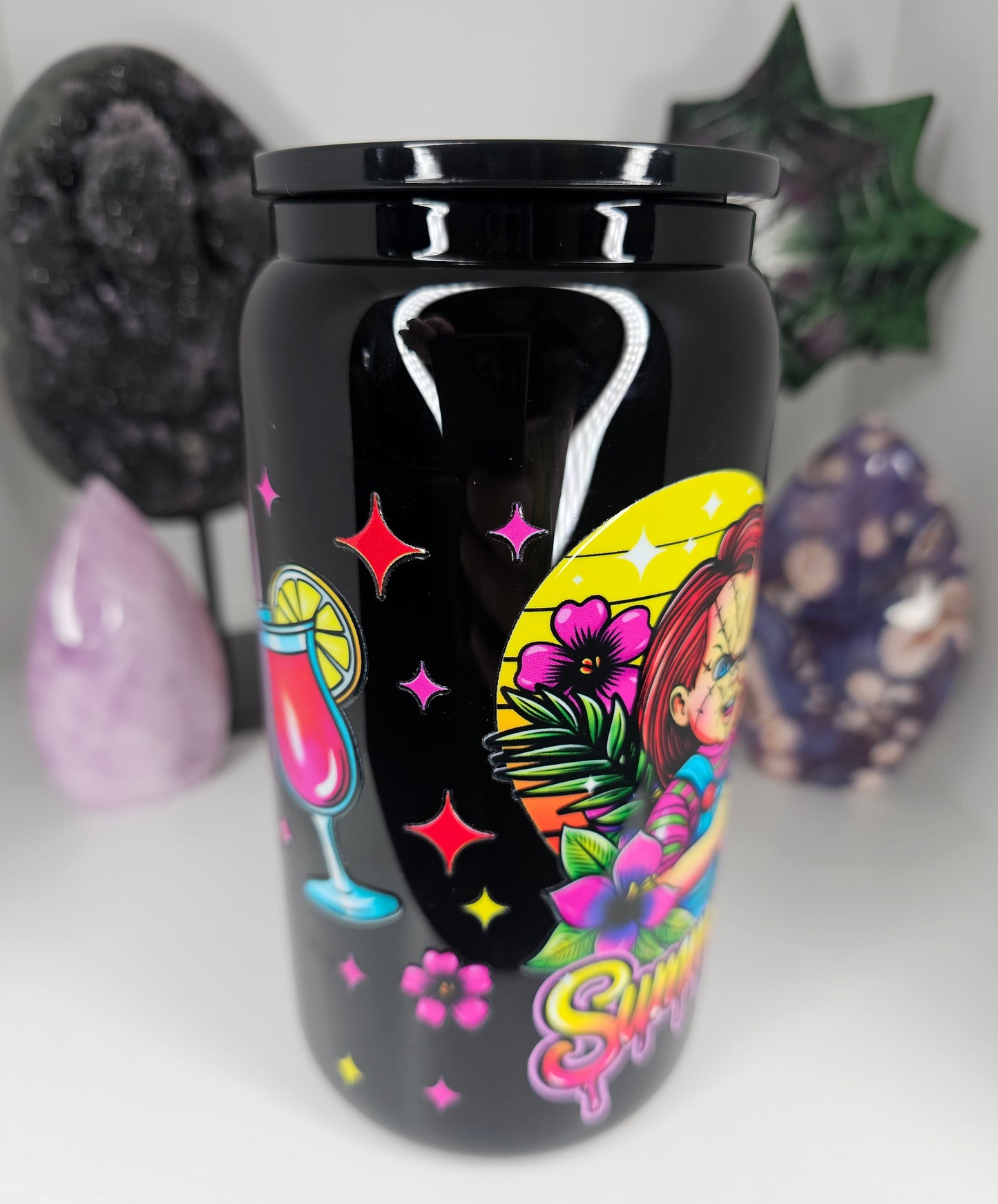16oz Summerween Glass Cup