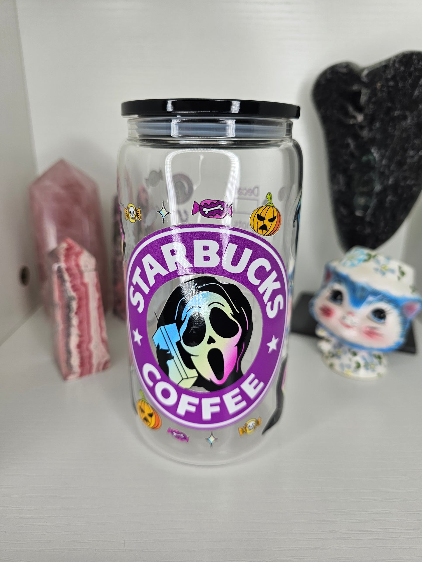 16oz Horror Coffee Glass Cup