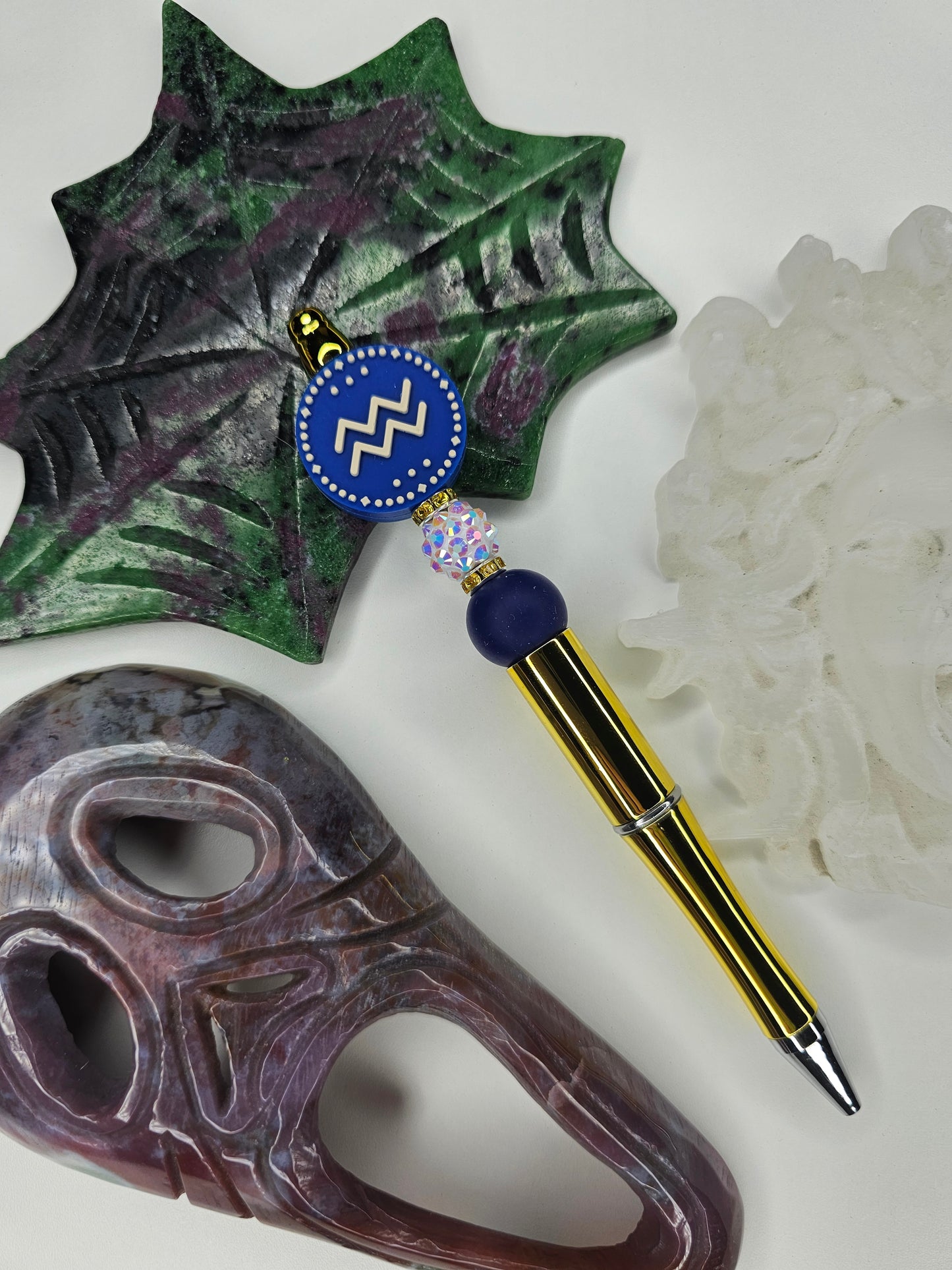 Aquarius Zodiac Beaded Pen
