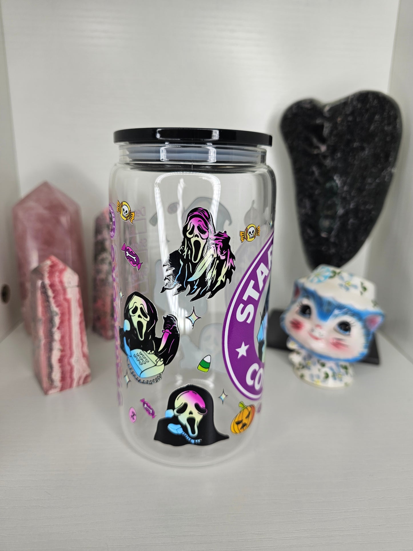 16oz Horror Coffee Glass Cup