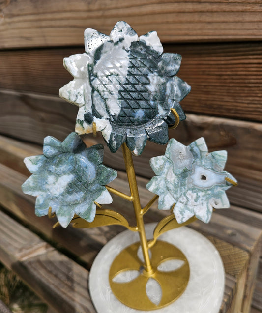 Moss Agate Sunflower's